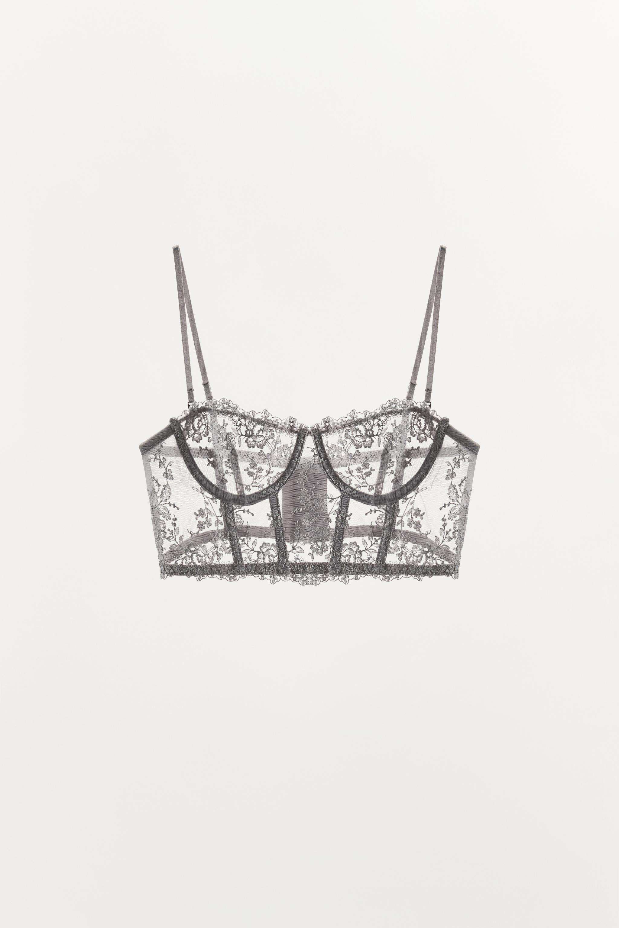 FLORAL EMBROIDERED CORSET BRA